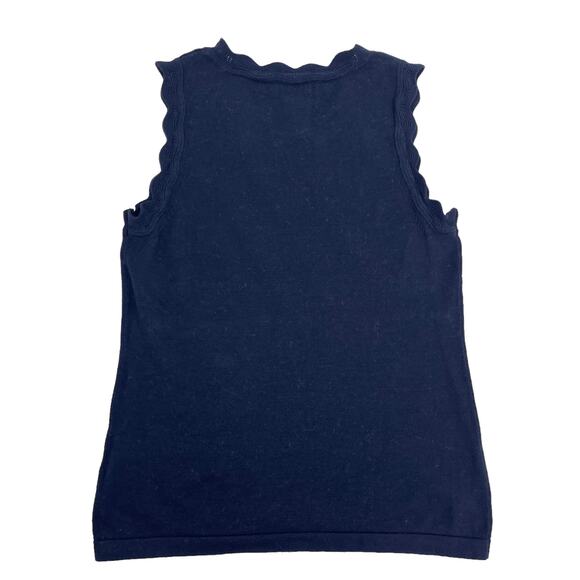 Banana Republic Factory Women’s Blue Sleeveless Scallop Hem Tank Sweater Size XS - Picture 6 of 8